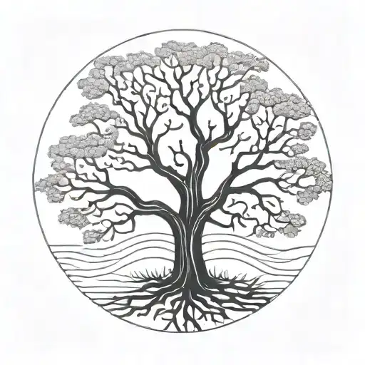 oak tree tattoo design idea