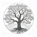 oak tree tattoo design idea
