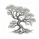 oak tree tattoo design idea