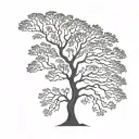 oak tree tattoo design idea