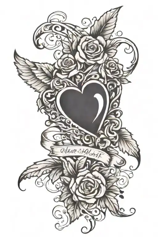 TEXT Always in my heart. tattoo design idea
