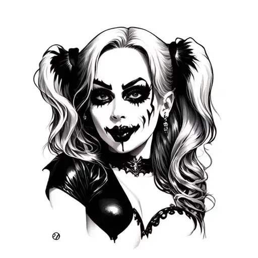 sexy vampire Harley Quinn tattoo design idea