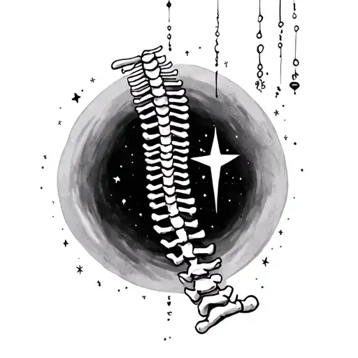 The Spine Ladder with a Falling Star tattoo design idea