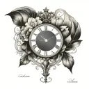 simple Roman numeral clock face tattoo design idea