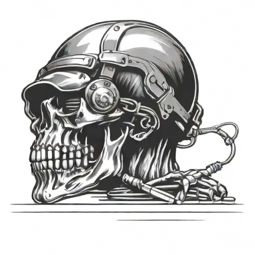 welder creating a skull tattoo design idea