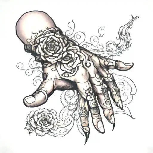 A hand whose nerves and veins are marked tattoo design idea