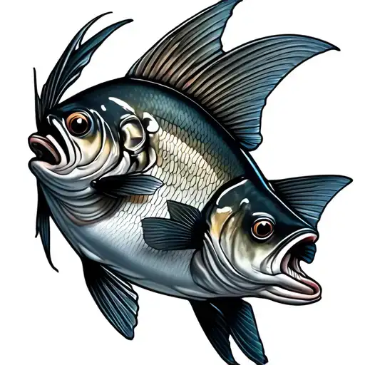 sea bass fish tattoo design idea