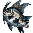 sea bass fish tattoo design idea