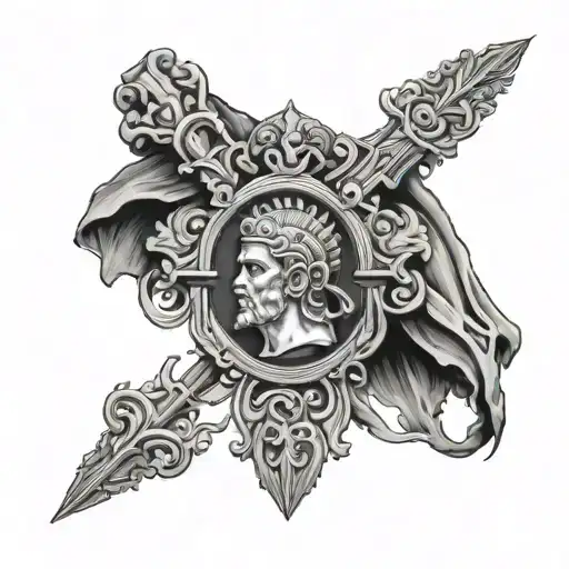 roman empire arm sleeve tattoo design idea