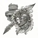 roman empire arm sleeve tattoo design idea