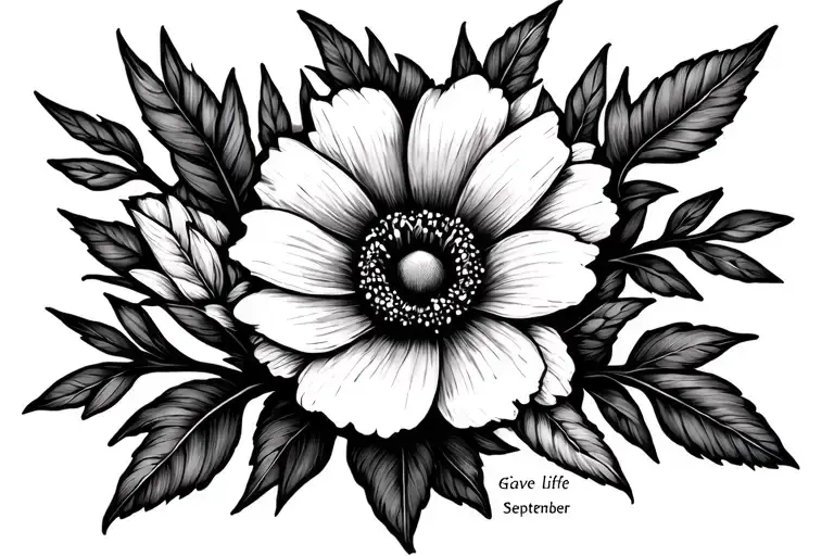 "She gave me life" september birth flower fine line tattoo design idea