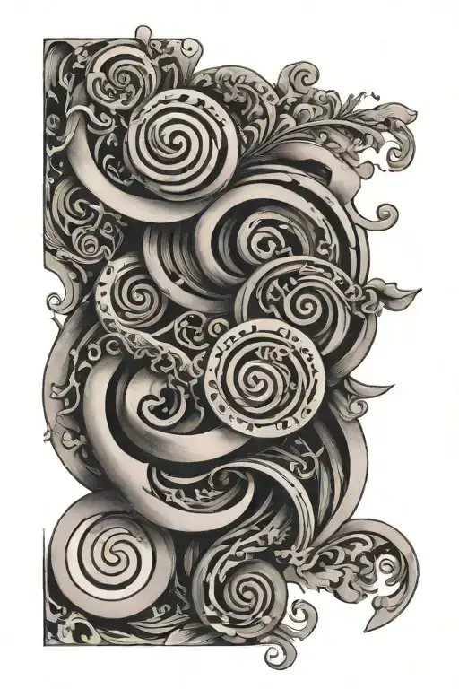 money in all languages swirl tattoo design idea