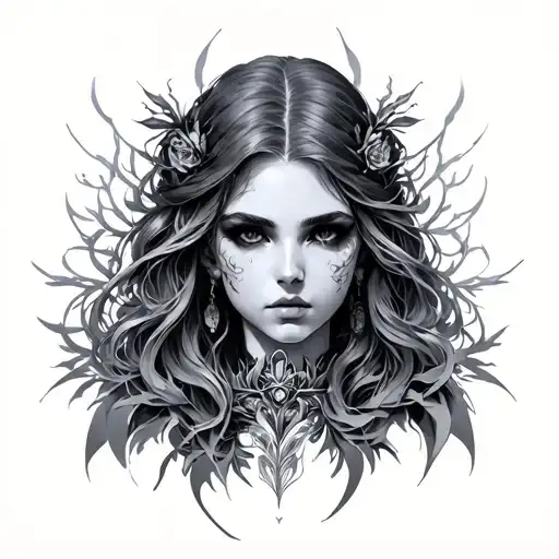 Malenia Elden Ring Bust tattoo design idea