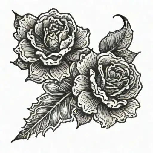 december birth flower tattoo design idea