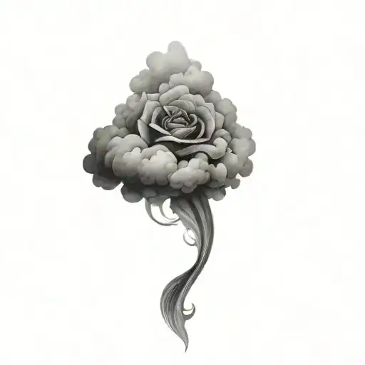 Cover Up Clouds and Smoke tattoo design idea