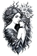 hades and persephone tattoo design idea