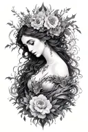 hades and persephone tattoo design idea