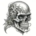skull face tattoo design idea