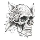skull face tattoo design idea