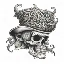 skull face tattoo design idea