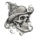 skull face tattoo design idea