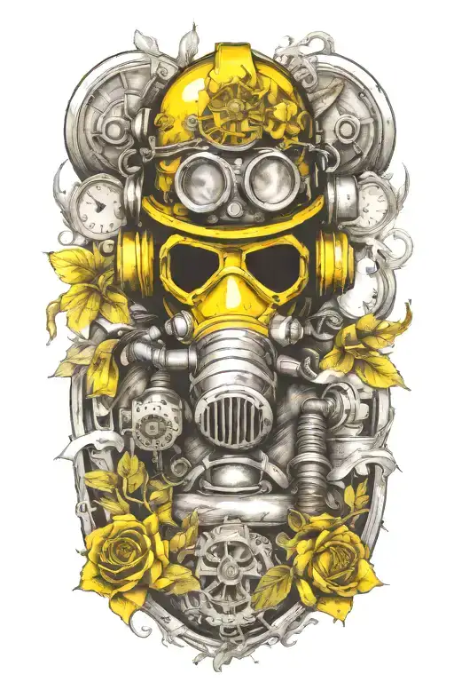 a navy diver turned firefighter. mix in flowers, skulls, and nautical pieces  tattoo design idea