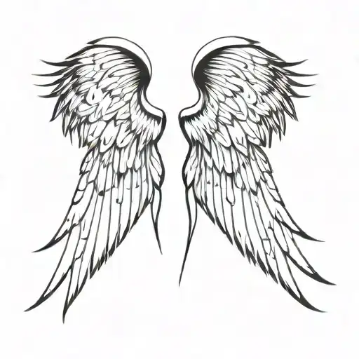 angel wings spread tattoo design idea