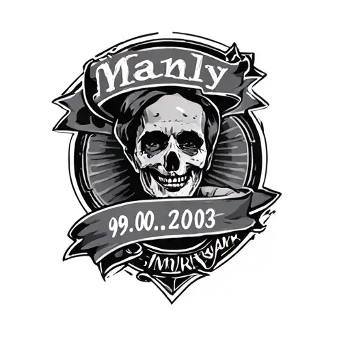manly anniversary date 09.06.2003 tattoo design idea