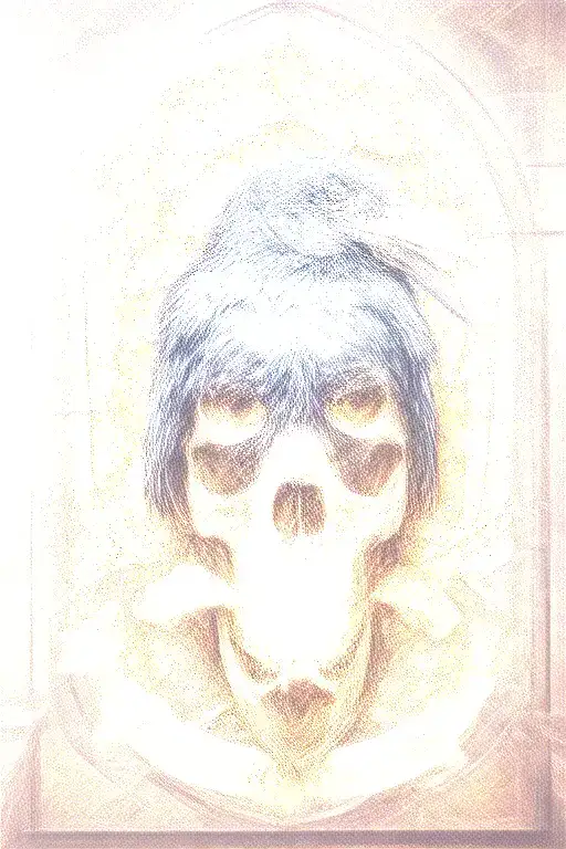 raven on skull with stained glass background black with memento mori written on banner tattoo design idea