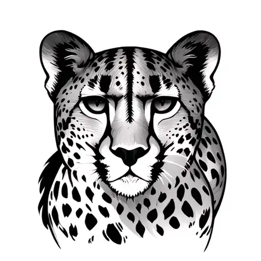 cheetah face tattoo design idea