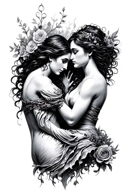 orpheus and eurydice tattoo design idea