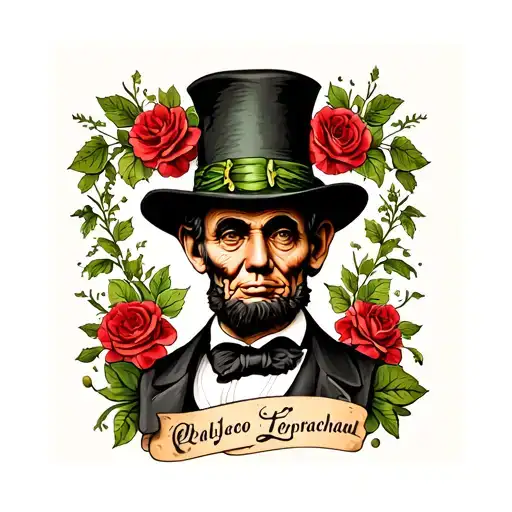 Abraham Lincoln as a leprachaun tattoo design idea