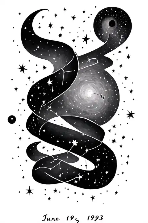 June 19 1993 Gemini constellation tattoo design idea