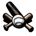 baseball bat crossed tattoo design idea