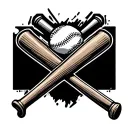 baseball bat crossed tattoo design idea