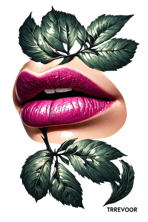 "Trevor" female lips tattoo design idea