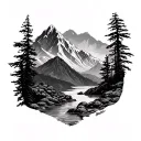 colombia mountains tattoo design idea