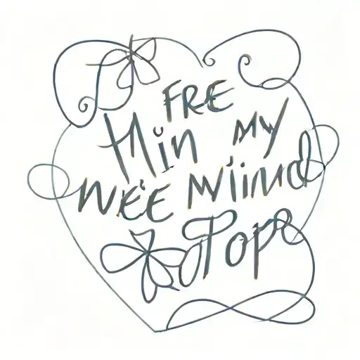 A text "free my mind artpop you make my heart stop" tattoo design idea