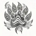 gay bear paw pride flag tattoo design idea