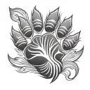 gay bear paw pride flag tattoo design idea