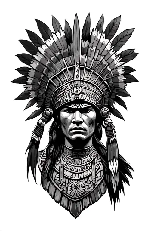 aztec warrior tattoo design idea