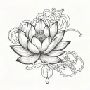 A lotus flower with a chain links tattoo design idea