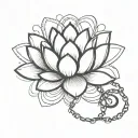 A lotus flower with a chain links tattoo design idea