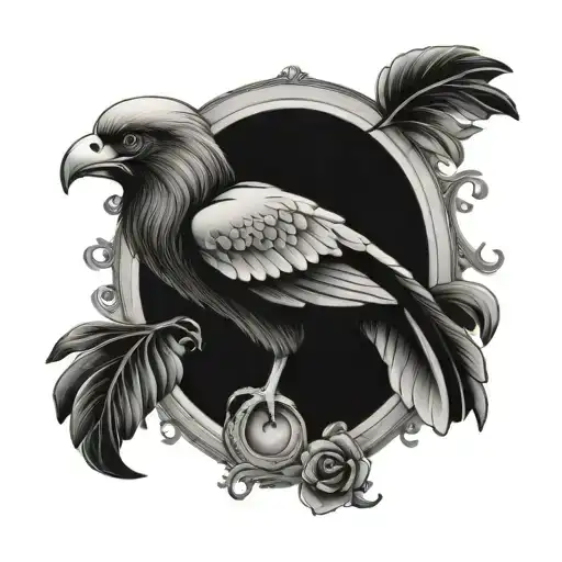 Bird,Aries and New Orleans city made tattoo design idea