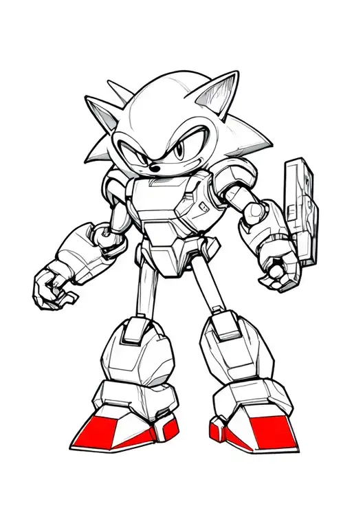 sonic the robot tattoo design idea