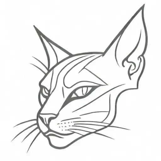 evil cat tattoo design idea