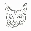 evil cat tattoo design idea