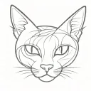 evil cat tattoo design idea