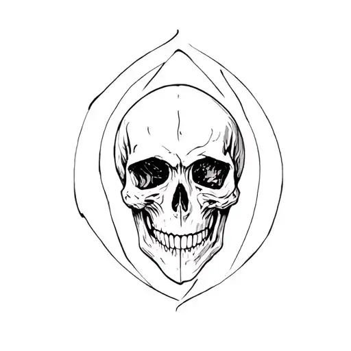 a hand skull soft shading tattoo design idea