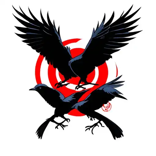 Based on Itachi from naruto's Anime. It must contain Itachi and crows, his clan symbol too and focus on his eyes tattoo design idea